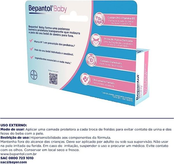 Bepantol Baby Creme Antiassaduras, Pomada Assadura Bebê, Fórmula Transparente, 20g - Image 3